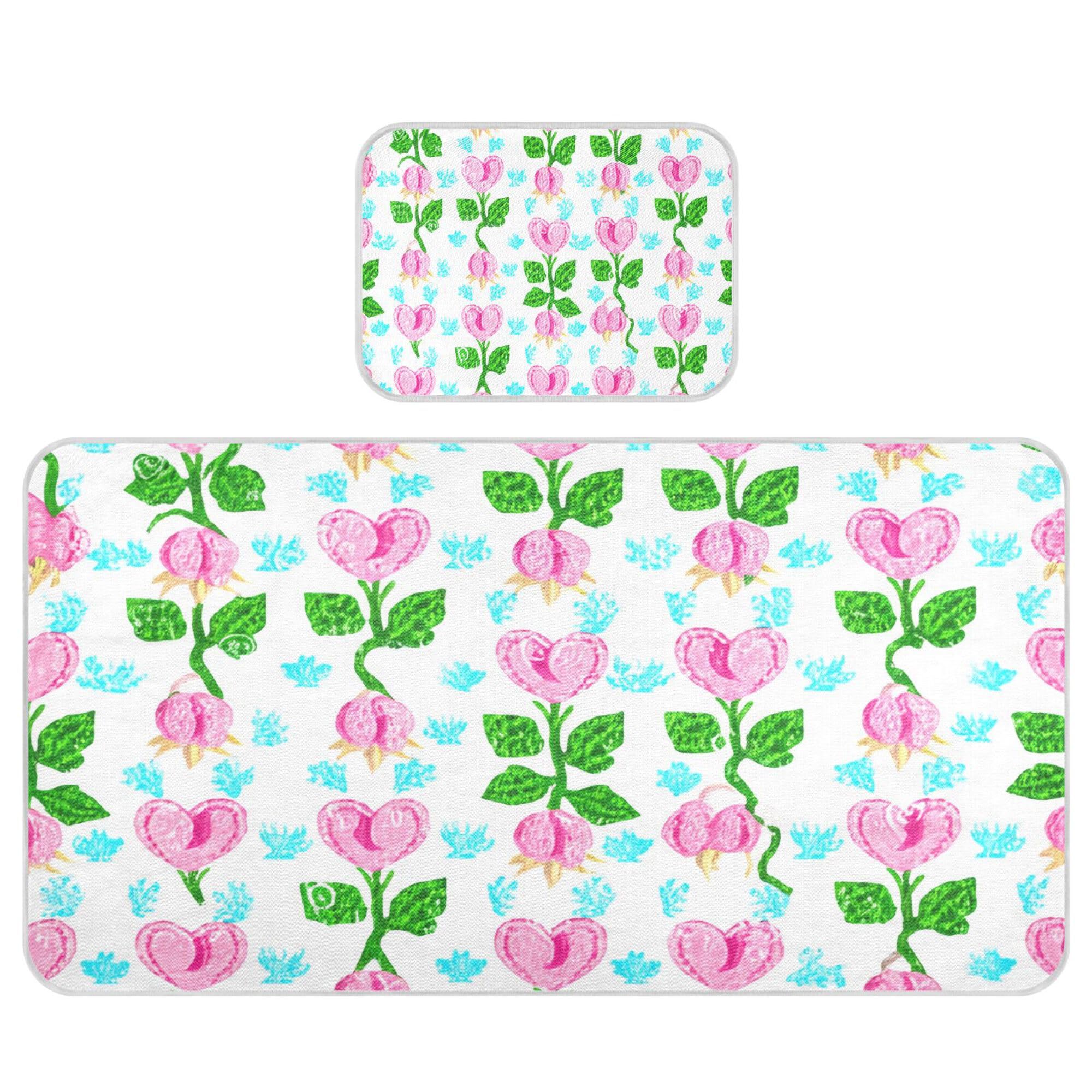 SEHANY Elegant Herb Flowers Toddler Mattress Pads for Summer, Keep Cool Breathable Ice Silk Baby Bed Mat for Boys Girls, Soft Sweat Absorbent Crib Sheets Cover Fits Standard Crib