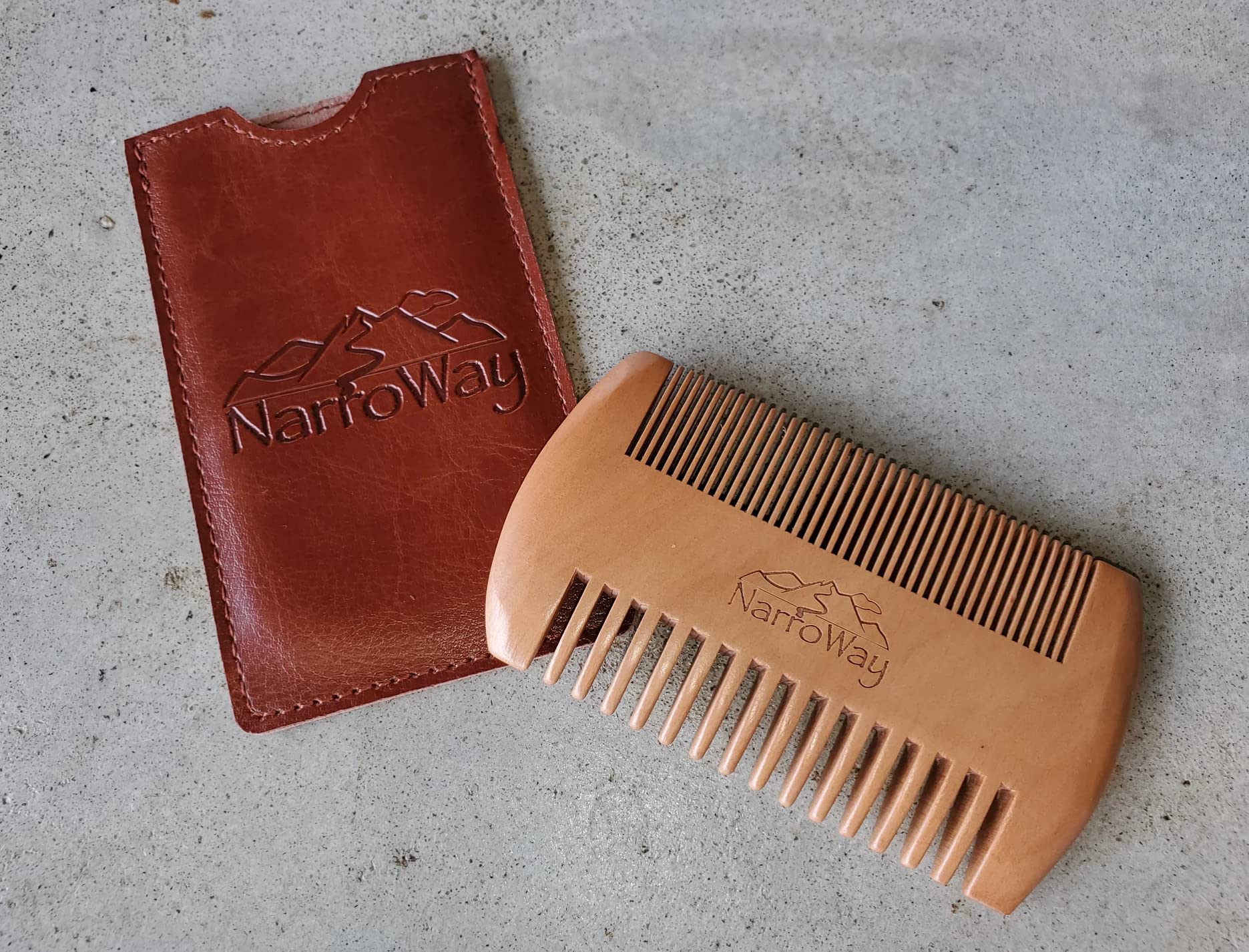 Narroway Wooden Beard Comb + Case