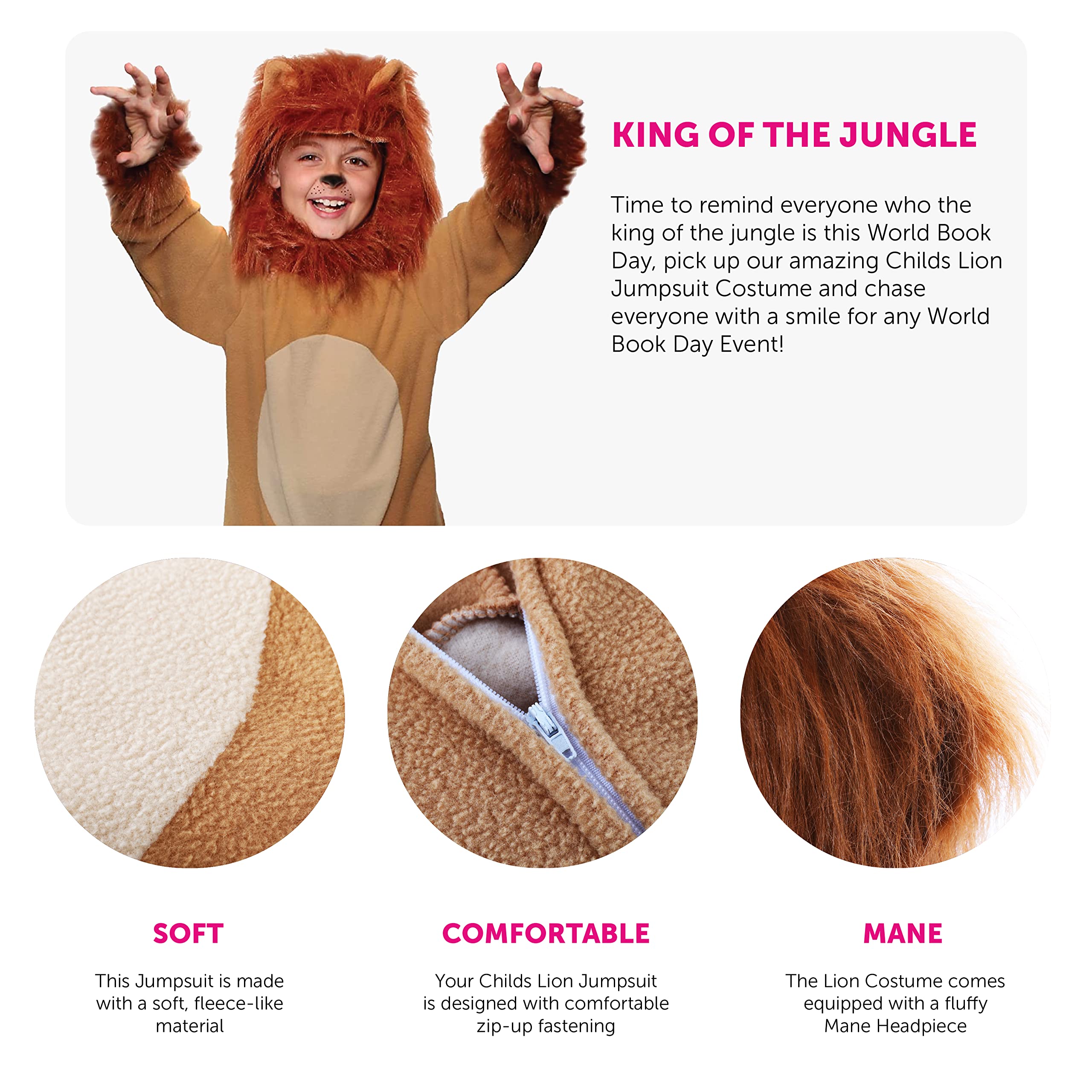 Ensemble De Costumes Lion Deguisement Animal Performance Accessoire