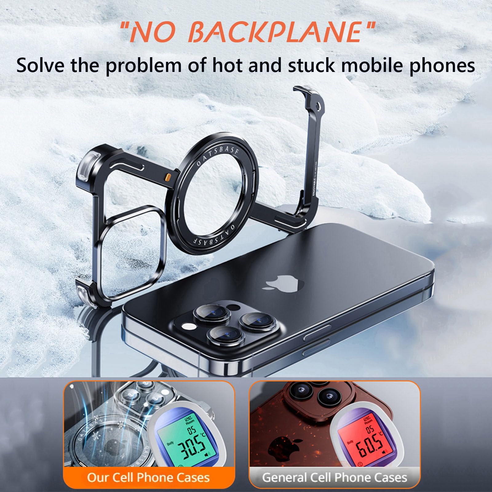 Bezramkowe etui do iPhone 15 Pro Max/15 Pro/15 Plus/15, [kompatybilne z MagSafe] Obrót o 360° podpórka aluminiowa metalowa ramka mniej design minimalistyczne smukłe lekkie etui, niebieskie, 15