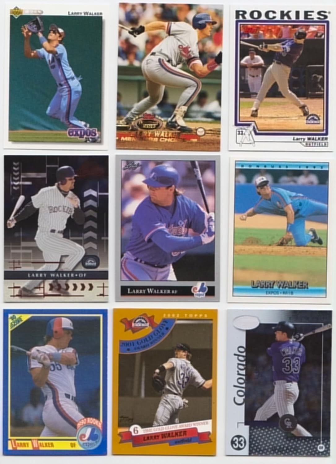 Larry Walker / 100 Different Baseball Cards Featuring Larry Walker