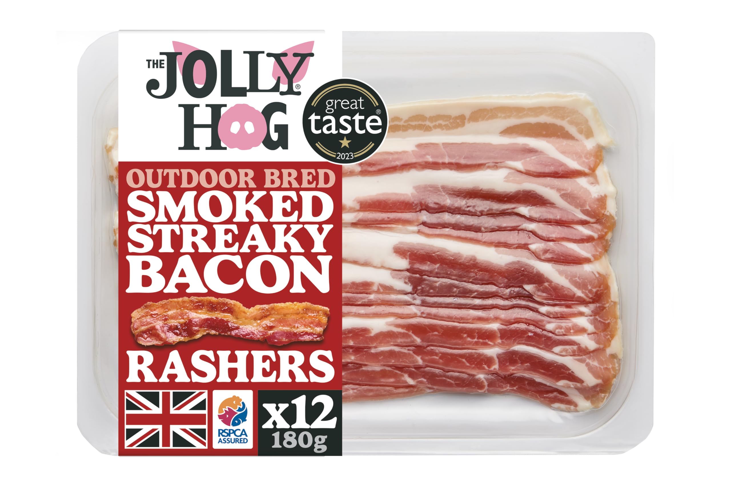 The Jolly Hog Smoked Streaky Bacon, 180g
