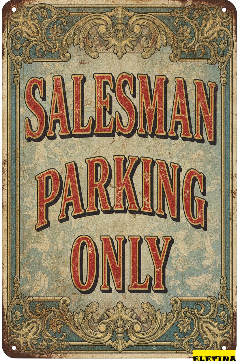 Sales Parking Only Metal Vintage Street Warning Sign Driveway Road Street Parking Lot Decor 8x12in