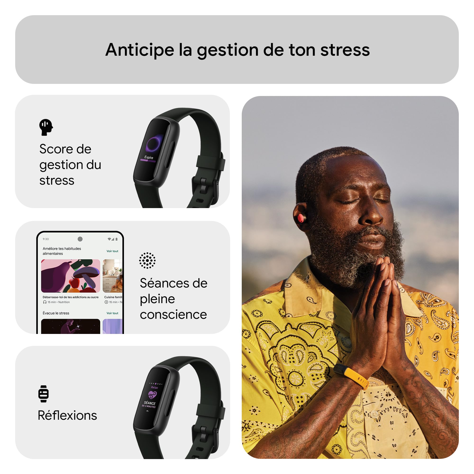Google Fitbit Inspire 3 Bracelet d’activité sport et santé avec jusqu’à 10 jours d’autonomie de batterie et compatible avec Android et iOS, Parme