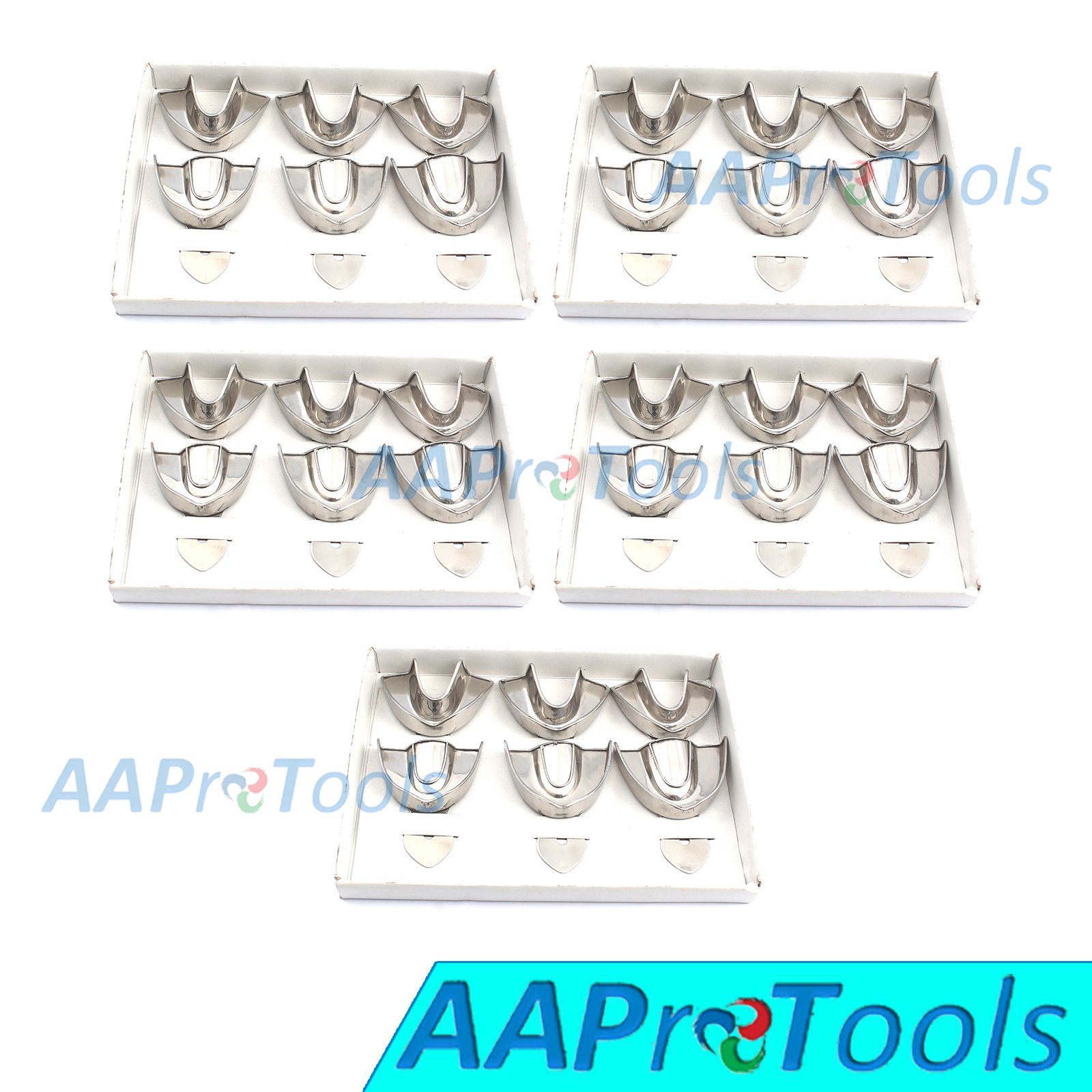AAPROTOOLS SET OF 5 DENTAL IMPRESSION TRAYS BABY SET OF 6 PCS SOLID DENTAL INSTRUMENTS A+ QUALITY