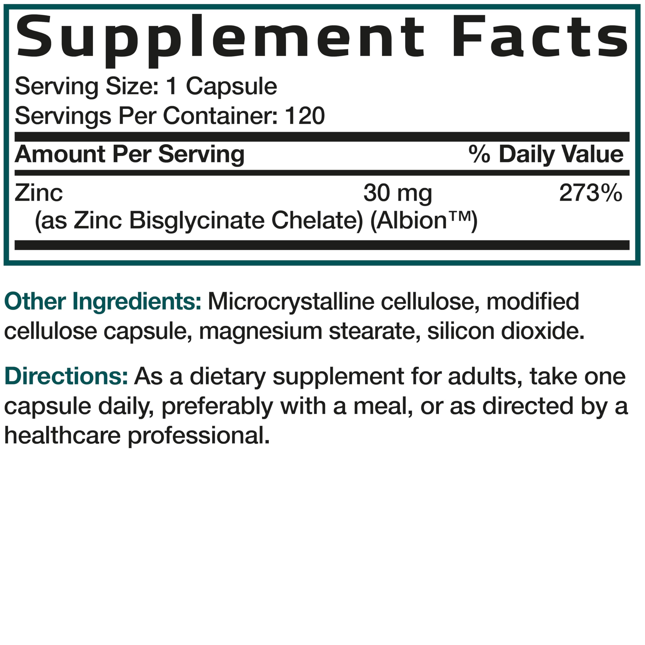 Bronson Zinc Glycinate 30 mg (Zinc Bisglycinate Chelate), 120 Capsules — Amazon image 8
