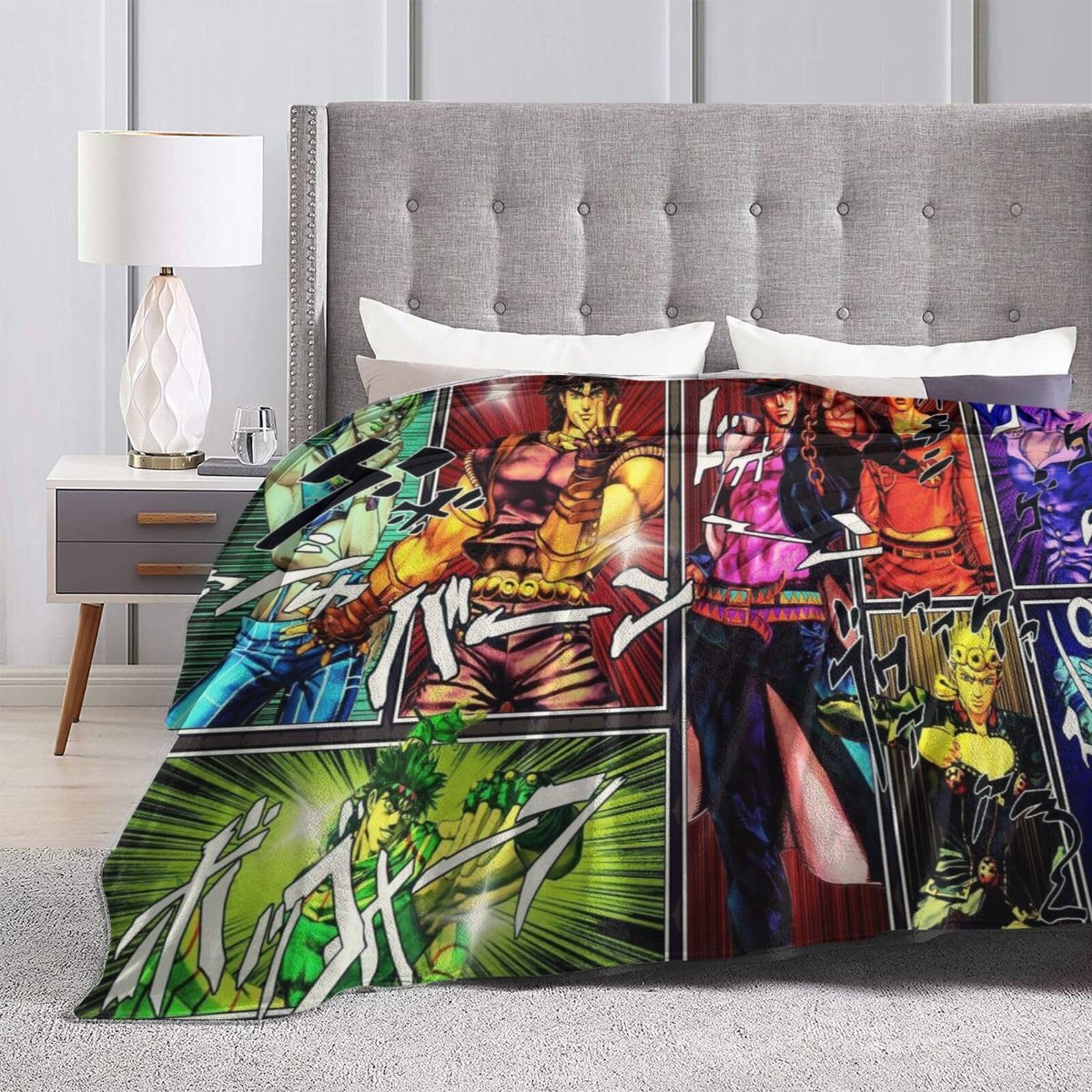 ジョジョの奇妙な冒険 フリンジ付きブランケット 120x150cm ジョジョの奇妙な冒険 フリンジ付きブランケット 120x150cm ジョジョの