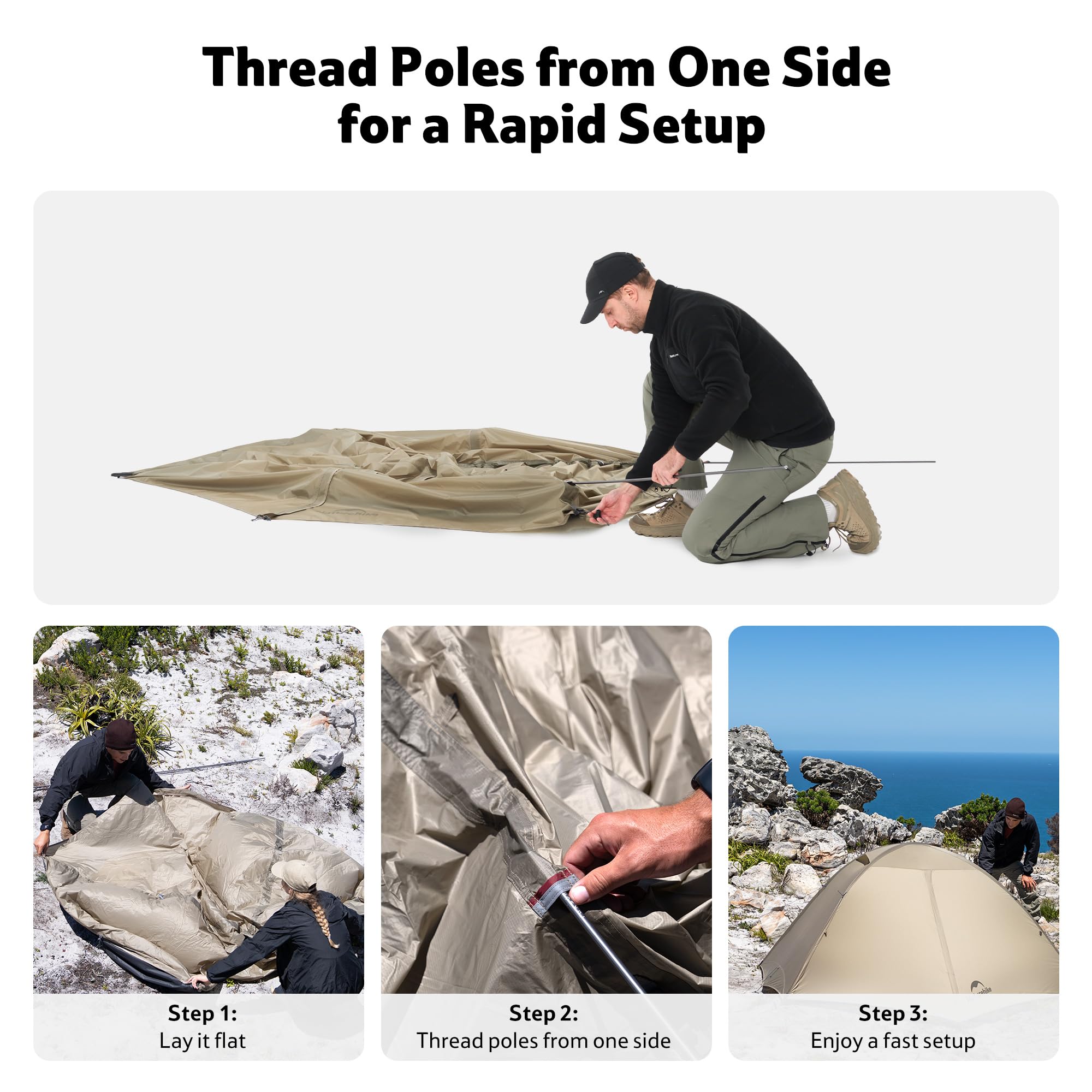 Naturehike Giling Pro/UL Tenda a Cupola 1-2 Persone 4 Stagioni Ultraleggera Impermeabile per Backpacking