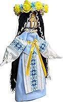 Vista 2 de Muñeca motanka ucraniana coleccionable exclusiva de 12 pulgadas sobre base de madera, muñeca de la madre naturaleza, diseño eslavo hecho a mano