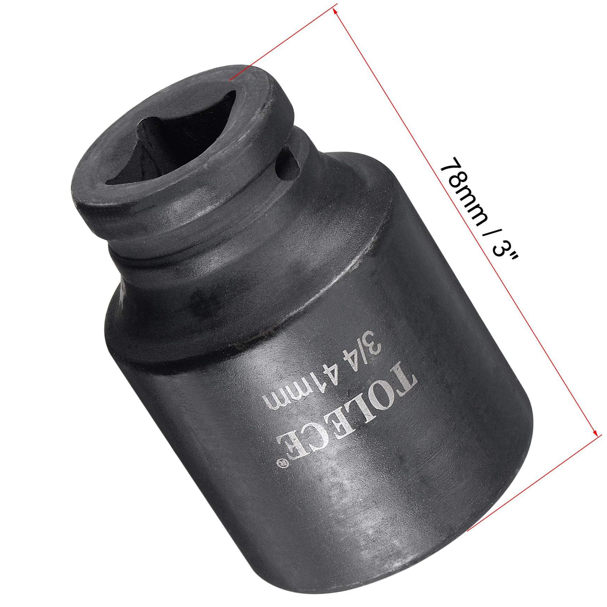 TA-VIGOR 12-Point Deep Impact Socket, 3/4-Inch Drive 41mm Metric Spindle Axle Nut Socket Driver Wrench - Image 2
