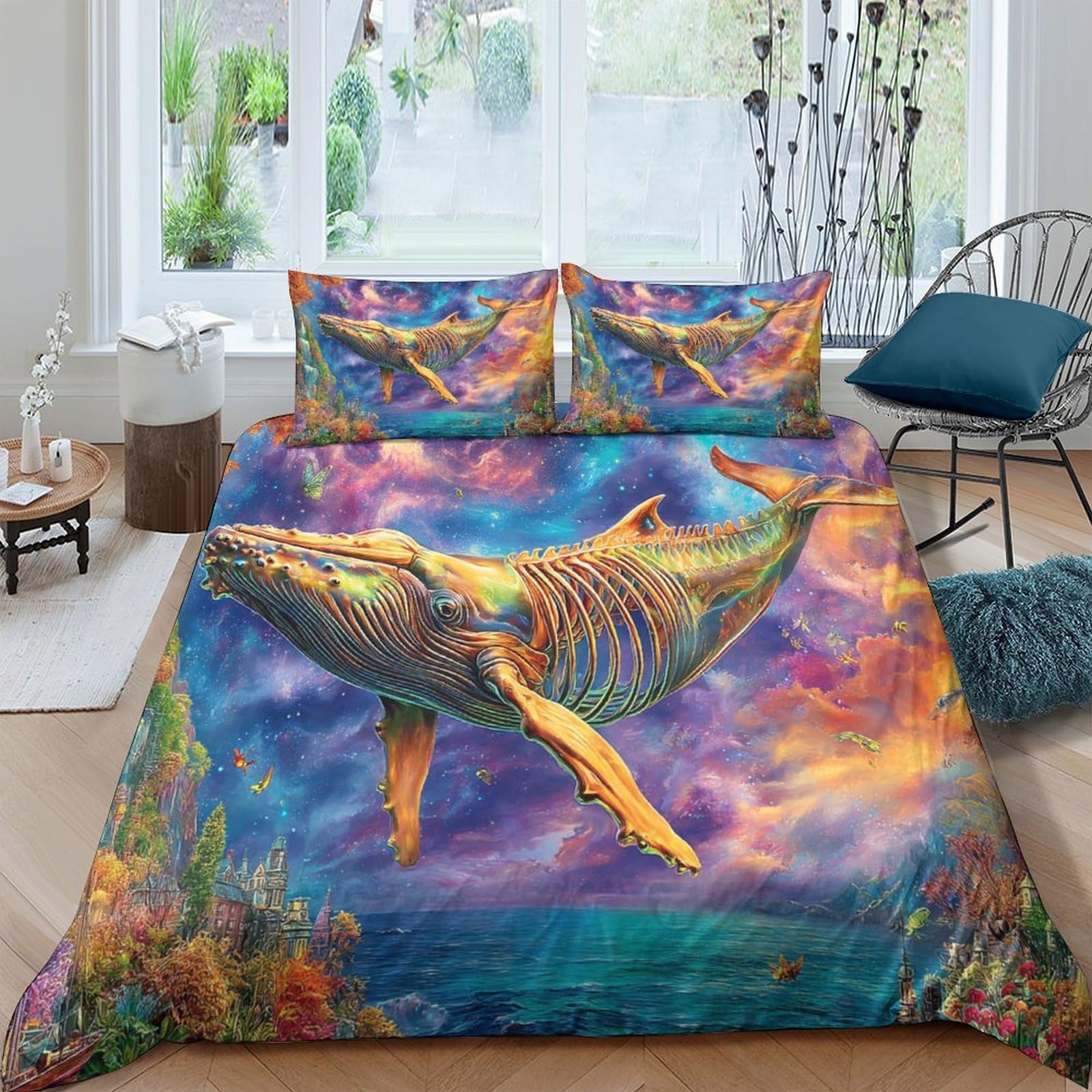 Housse de couette zippée baleine : fini la couette qui glisse du lit Super King 260x220cm