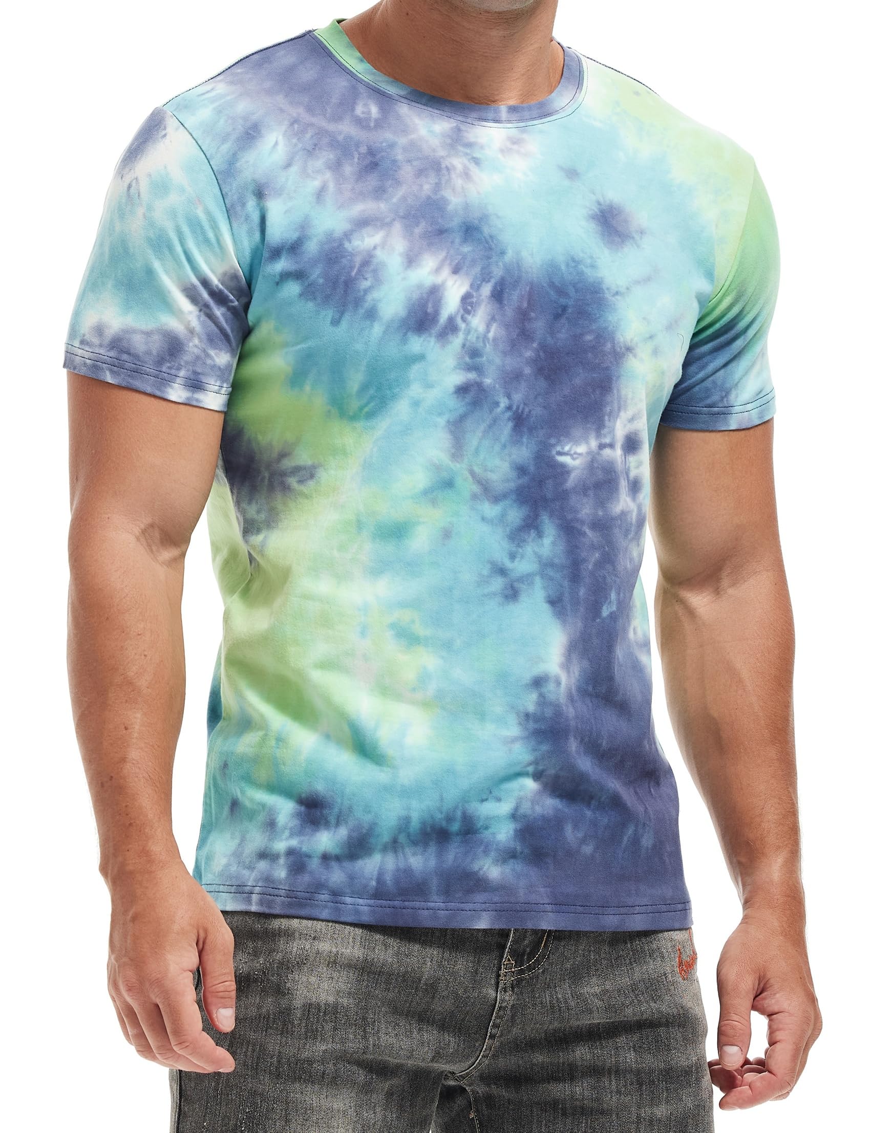RONOMO Herren T-Shirt 95% Baumwolle 5% Spandex, Mikroelastik, Hautfreundlich