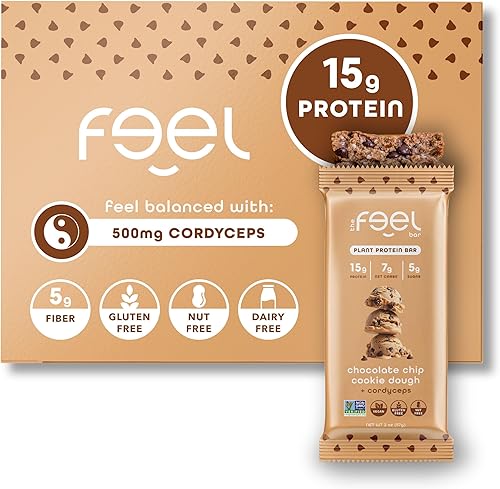 Vista 51 de The Feel Bar - Barras funcionales de proteína vegetal Barras de proteína de 2 onzas (paquete de 6) Apto para el intestino Vegano, sin gluten