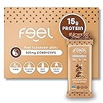 Feel Vegan Protein Bars | Cookie Dough | Keto | Gluten Free | Organic | Cordyceps | 15g Protein | Low Carb | Dairy Free | Grain Free | Nut Free | Soy Free | Non GMO - 10 Pack