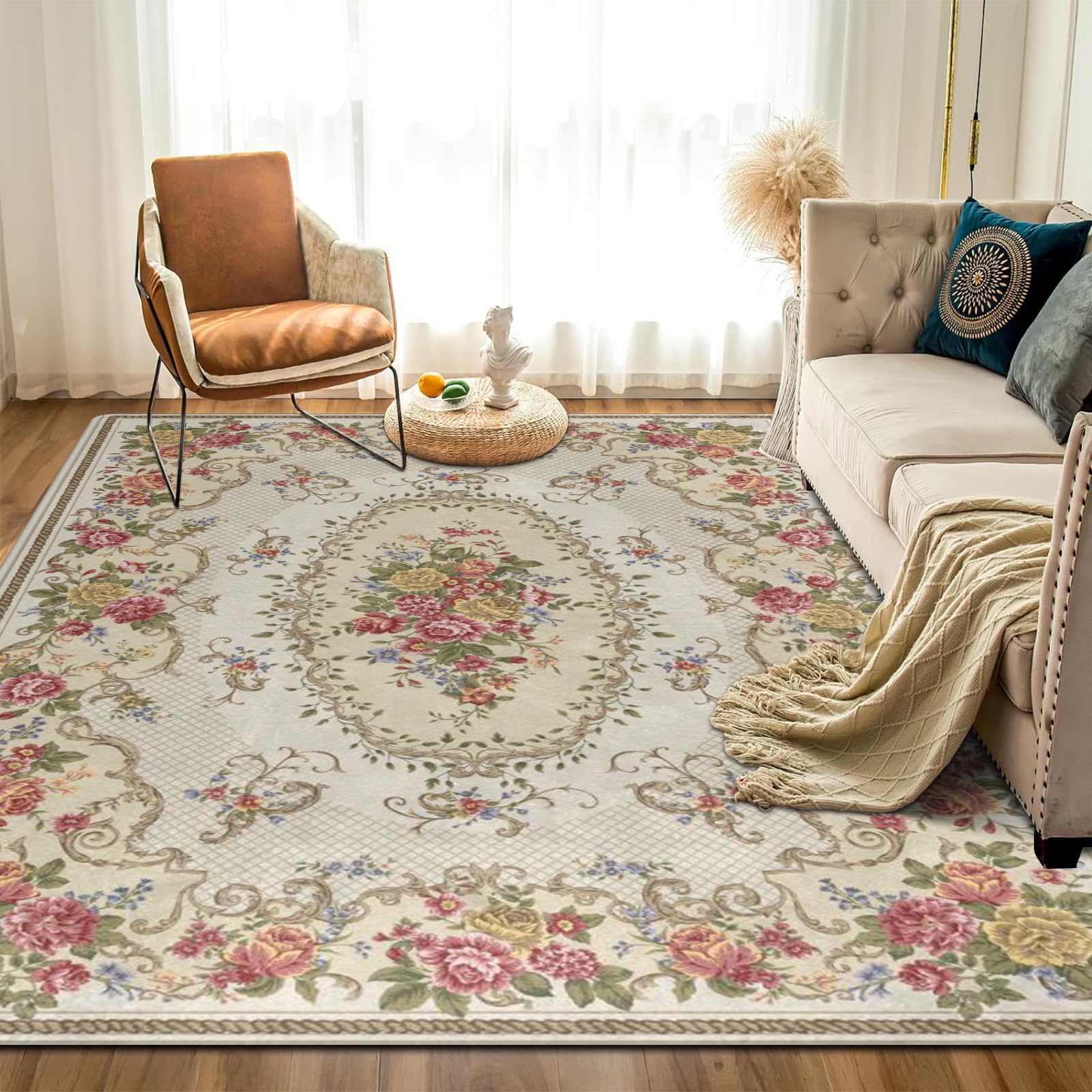 Amazon.com: Amorettise Rustic Shabby Rose Area Rugs 6' x 9