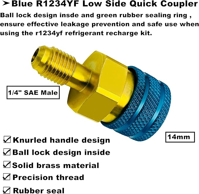 Kit de Acoplamiento Rápido R1234YF, Adaptador R1234yf a R134a miniatura 3