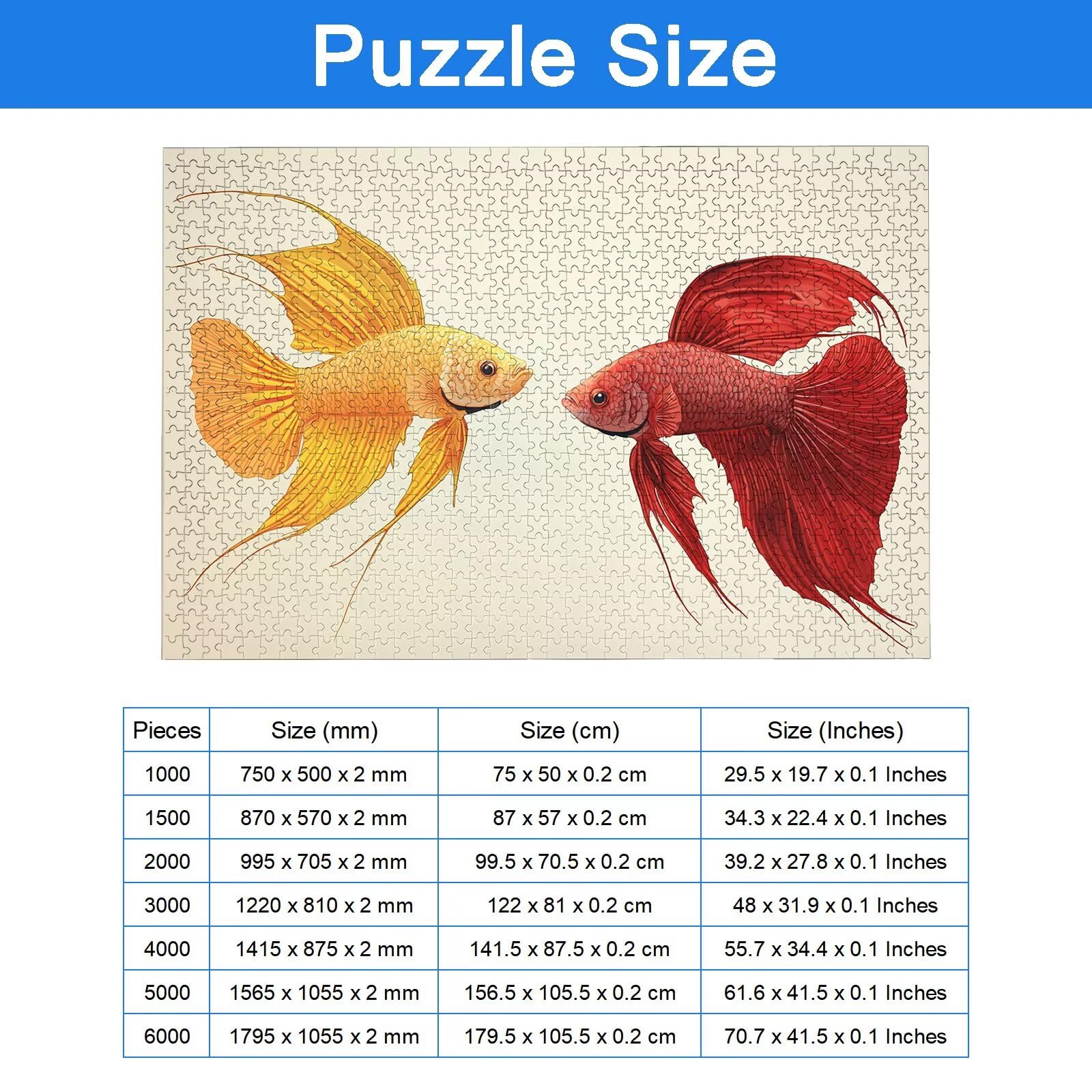 Puzzle 3000 sztuk karp koi, łamigłówka wędkarska 3000 sztuk sztuki dla dorosłych i dzieci, rozmiar: 122 x 81 cm, drewniane puzzle dla dorosłych z wykwintnym opakowaniem, pomysł na prezent dla kobiet
