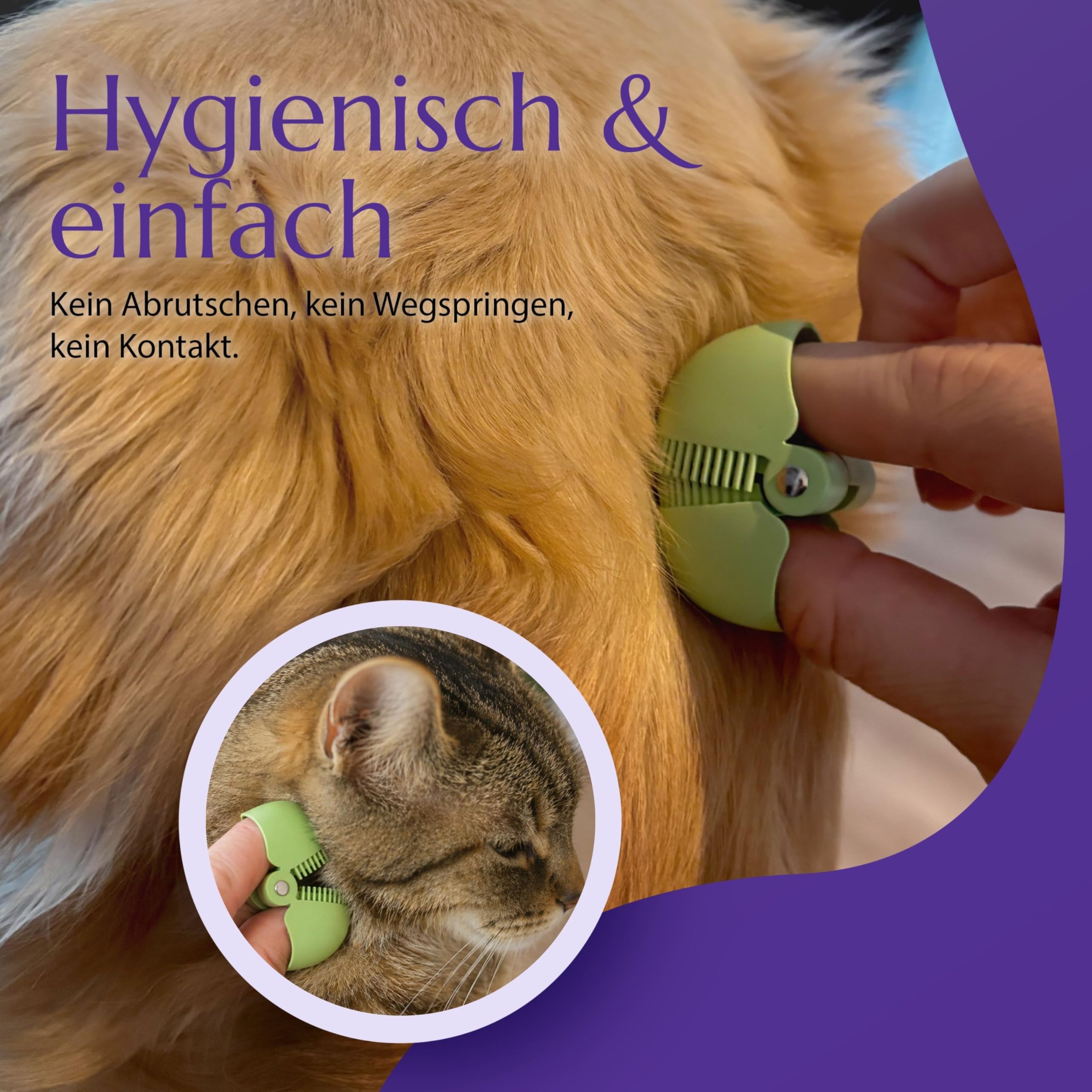 ticky - Innovative 3-in-1 Zeckenzange für Hunde & Katzen - Hygienische Zeckenentfernung auch für Flöhe - Zeckenentferner Zeckenschutz für Hund & Katze - Zeckenzange, Zeckenhaken, Zeckenkamm in Einem