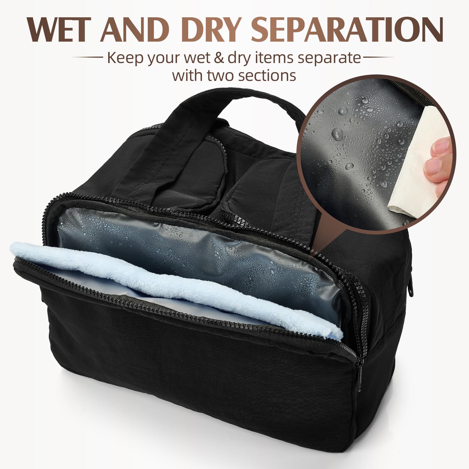 Axcone Borsa da Toilette da Viaggio,Grande Trousse Trucchi,Borsa Makeup Cosmetici da Viaggio Organizer,Beauty Case per Donna Uomo-Black