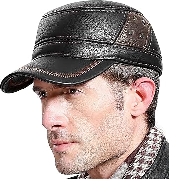 Mens leather caps hats Clearance