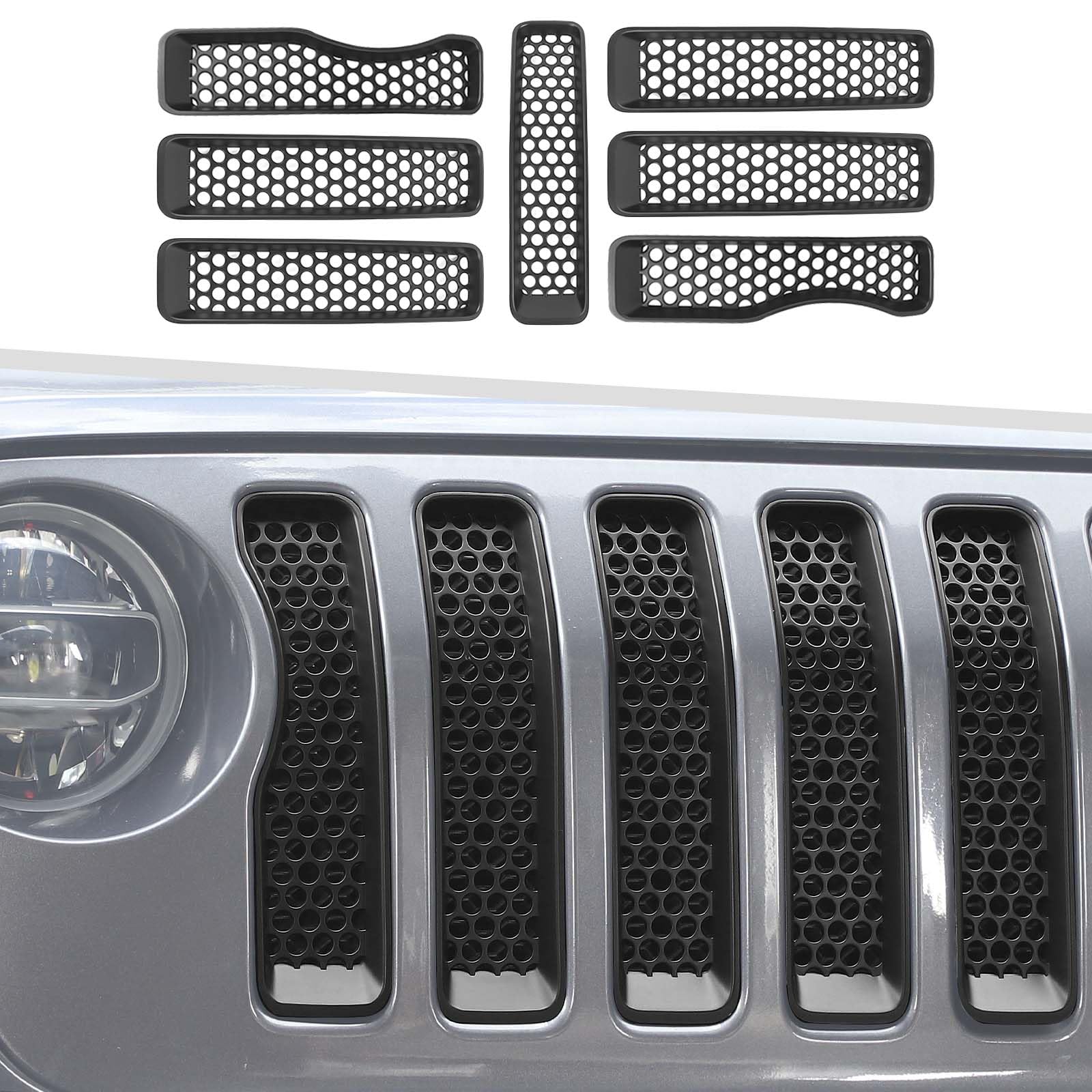Amazon.co.jp: メッシュグリルインサート7個。Jeep Wrangler JL Sport
