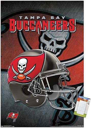 Miniatura 1 de Trends International NFL Tampa Bay Buccaneers - Póster de pared para casco 16, 22.375 x 34 pulgadas, paquete de póster y montaje de alta calidad