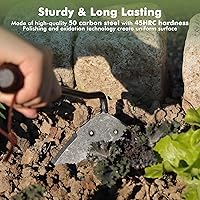 Vista 3 de Restmo Herramienta de jardín de azada resistente, adecuada para su uso en suelos duros, azada de jardín gruesa para desmalezar, cavar zanjas