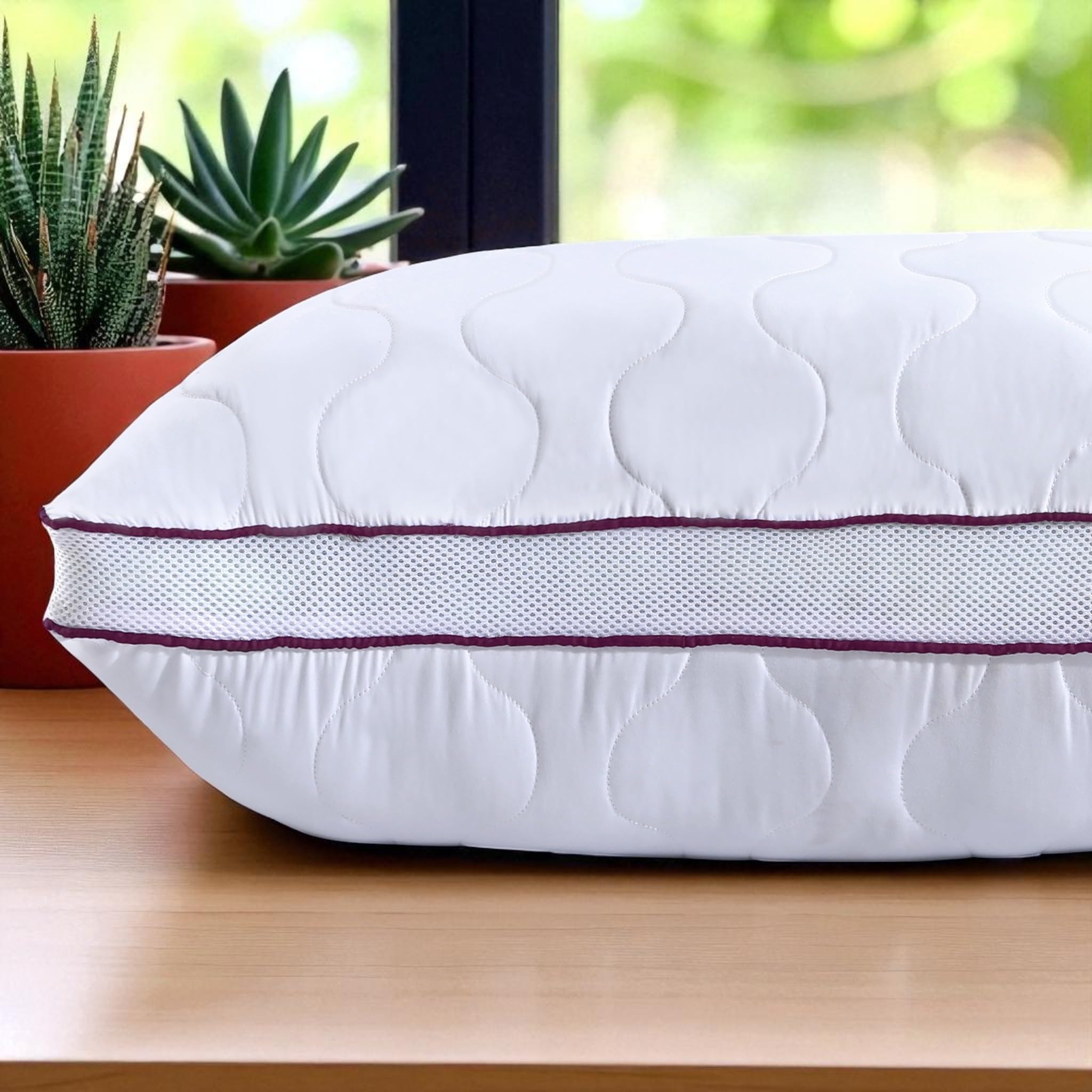 Kopfkissen 80x80 cm – Atmungsaktives Mikrofaser Kissen mit Airflow-Netz, verstellbare Füllung mit Reißverschluss, waschbar, weich & stützend – Made in Germany – 1er oder 2er Pack (2er-Pack)
