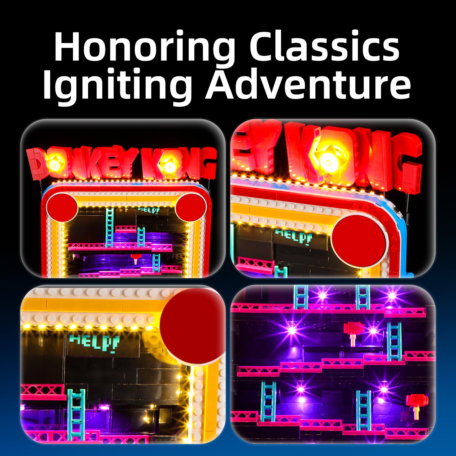 YEABRICKS Światło LED do modelu klocków Lego-72051 Donkey Kong Arcade (zestaw nie jest dołączony)