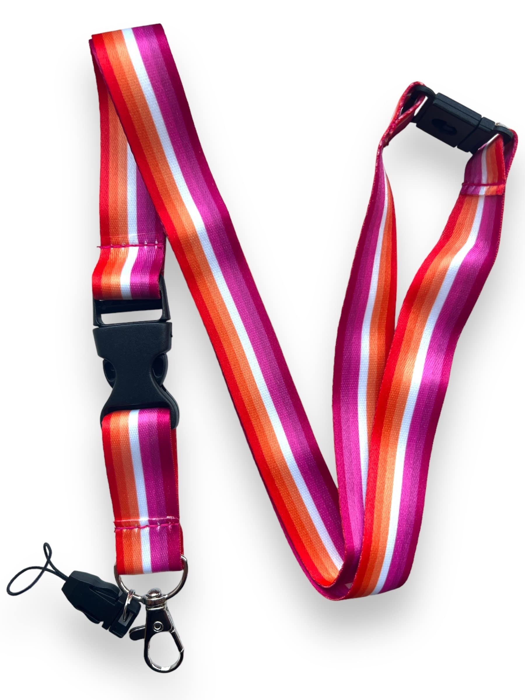 PAC Supplies Global Lesbian Sunset Lanyard With Detachable Buckle Clip, Mobile Phone Attachement & Safety Breakaway - LGBTQ Awareness