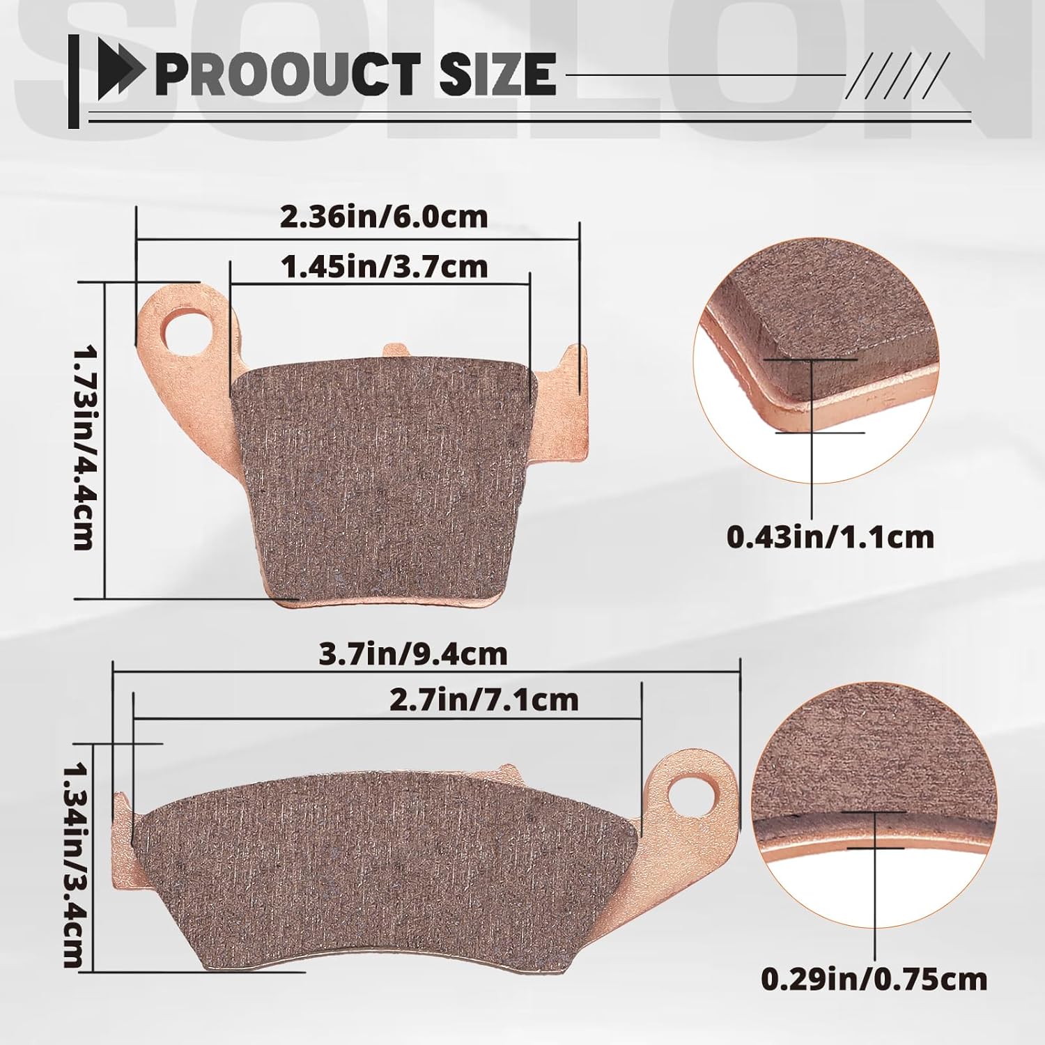 CRF250R CRF450R CR250R Front and Rear Brake Pads for Honda CR250 CR250R 2002-2007, CR125R 2002-2007, CRF250R/ CRF250X/ CRF250RX 2004-2017, CRF450 CRF450R CRF450X CRF450RX 2002-2020