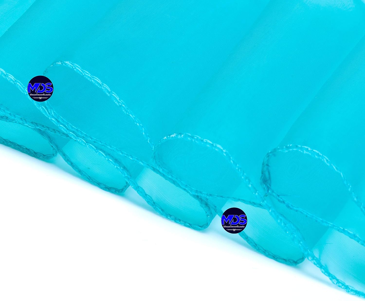 Exсluѕіvе mds Pack of 100 Organza Chair Sashes Bow Sash for Wedding and Events Supplies Party Decoration Chair Cover sash -Light Teal