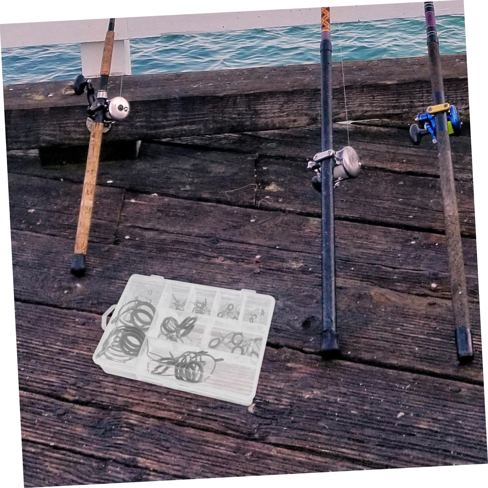 Kit di Guide per Canna da Pesca 45 Pezzi, Anelli Neri | Acciaio al Carbonio, Ricambi per Montaggio e Riparazione, Set Pratico da 45 Elementi