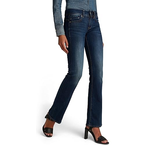 G-STAR RAW Women's Midge Saddle Mid Rise Bootleg Fit Jean in Maidu Stretch
