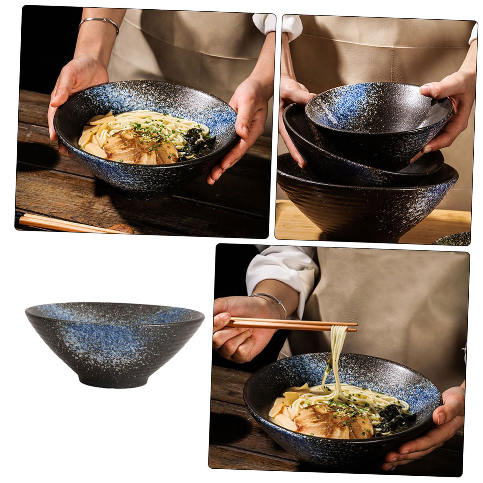 DOITOOL Bol Japonais Céramique Bol à Soupe pour Maison ou Restaurant Vaisselle Hôtel de Style Simple et Élégant