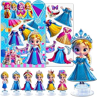 ZHOC Magnetic Dress Up Dolls for Girls, Princess Cute Magnet Dolls Dress Up Kits, Travel Game Car Road Trip Airplane Activity Toys Birthday for Toddler Girls Ages 3 4 5 6 7 8
