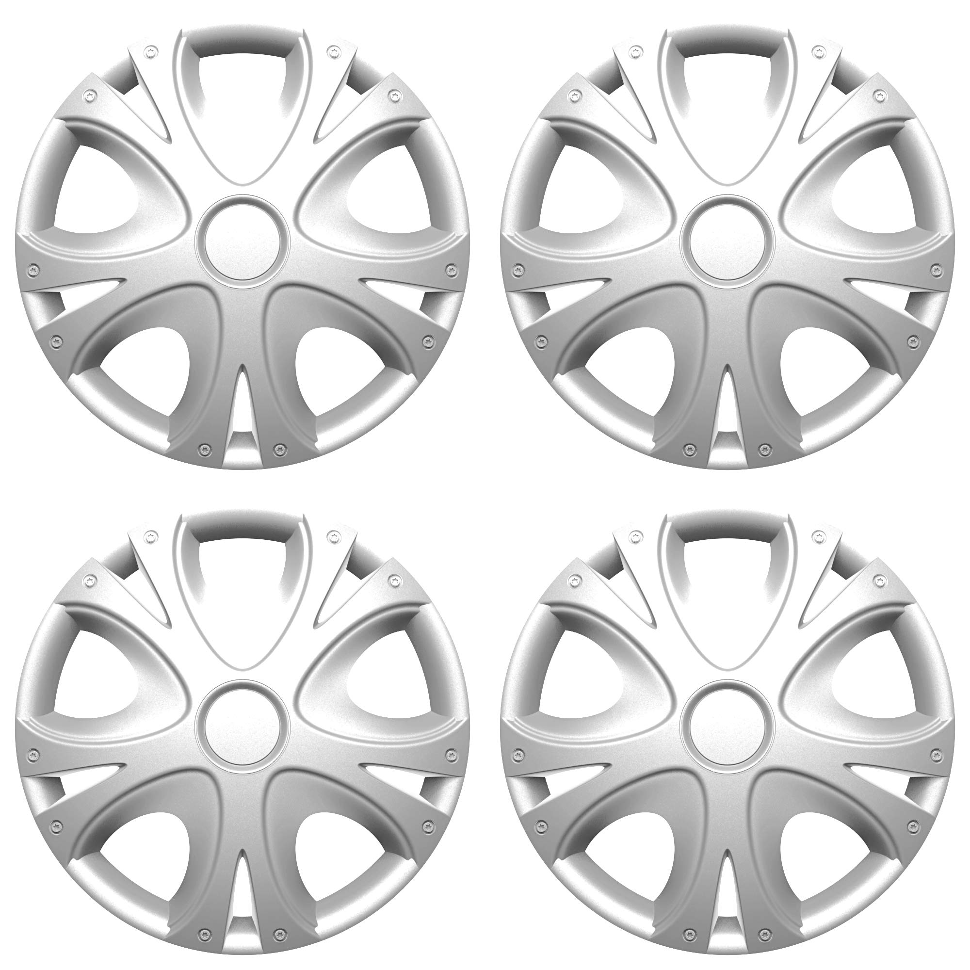 Sakura Versaco Car Wheel Trims, Dynamic, 15 Inch Set of 4, Universal Fit for Most Vehicles