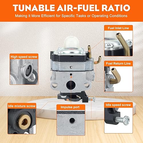 Miniatura 6 de Hipa Carburador S430 C430 para Ryobi X430 30cc RY34441 RY34427 RY34421 RY34446 RY34007 RY34006 Reemplaza 309370002