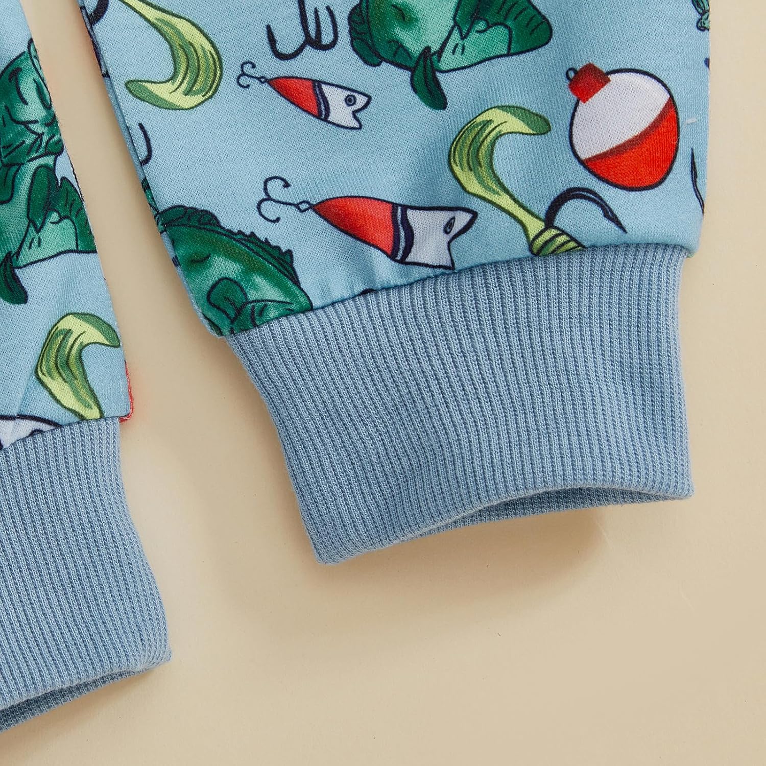 Kupretty Toddler Baby Boy Clothes Fishing Outfit Fish Crewneck Pullovers Sweatshirt + Graphic Pants 6 12 18 24 Month 2T - Image 5