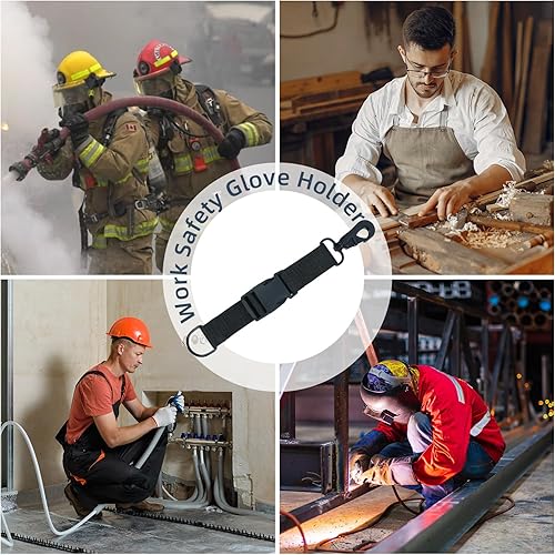 Miniatura 7 de MELOTOUGH Correas de guantes de bombero, soporte para guantes de trabajo con cinta reflectante, clips para guantes de acceso rápido para bomberos
