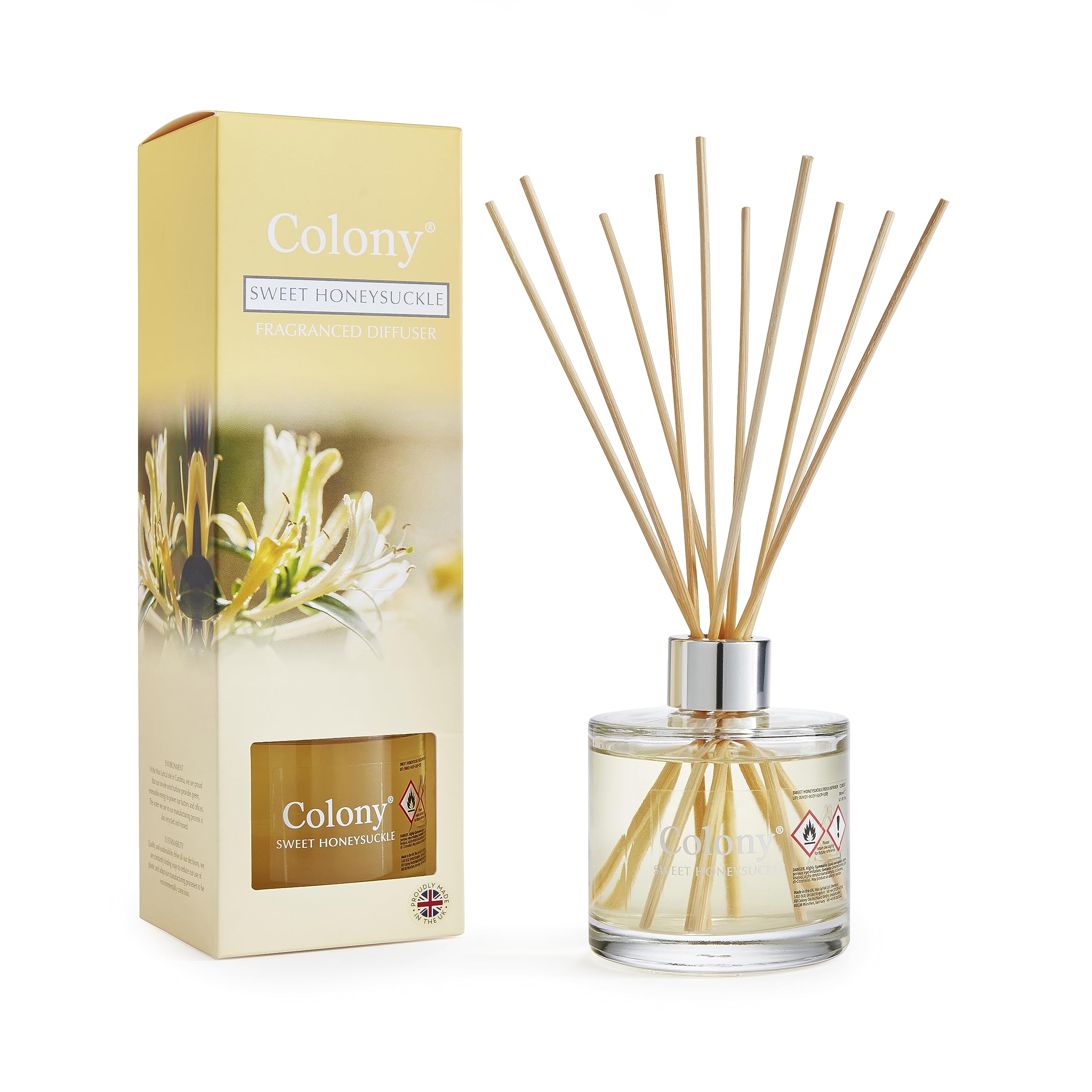 Wax Lyrical Amber Reed Diffuser Colony Sweet Honeysuckle 200Ml