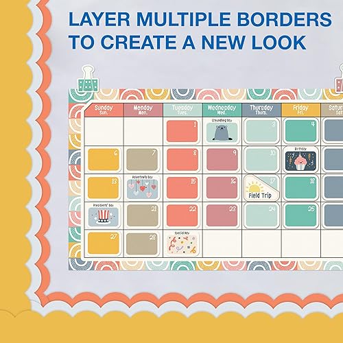 Vista 174 de Carson Dellosa Grow Together - Bordes de madera clara para tablón de anuncios de 65 pies, 1 rollo de ribete natural para pizarra blanca, corcho