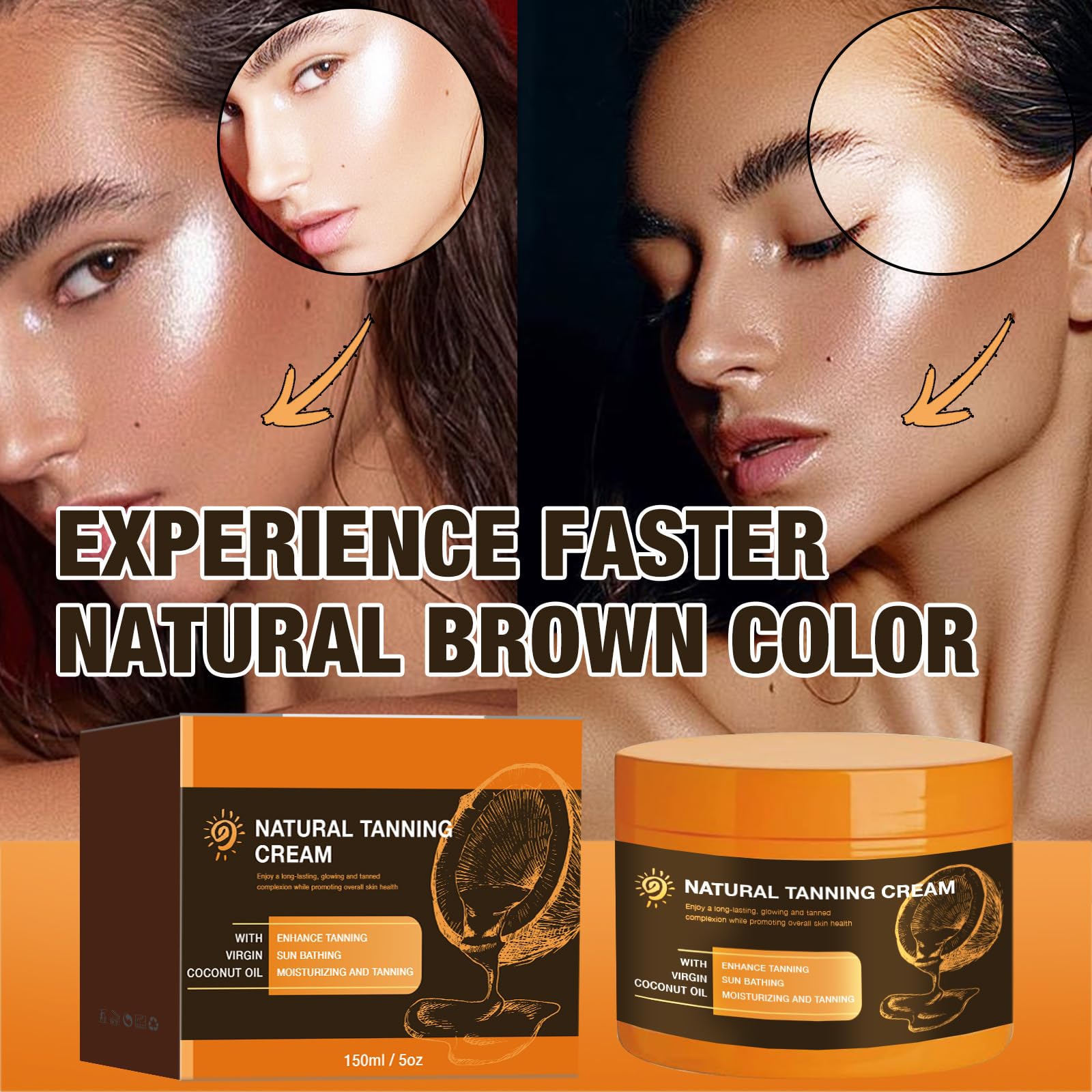 Natural Tanning Cream with Virgin Coconut Oil for Sunbathing and Beaches - Image 3