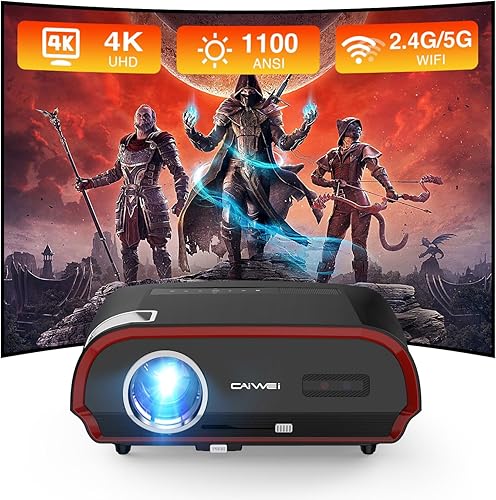 Proyector LED inteligente 4K, luz diurna HDR WiFi 6 Bluetooth inalámbrico HDMI FHD película Gaming TV proyectores 5G Wi-fi interior diurna 1100ANSI