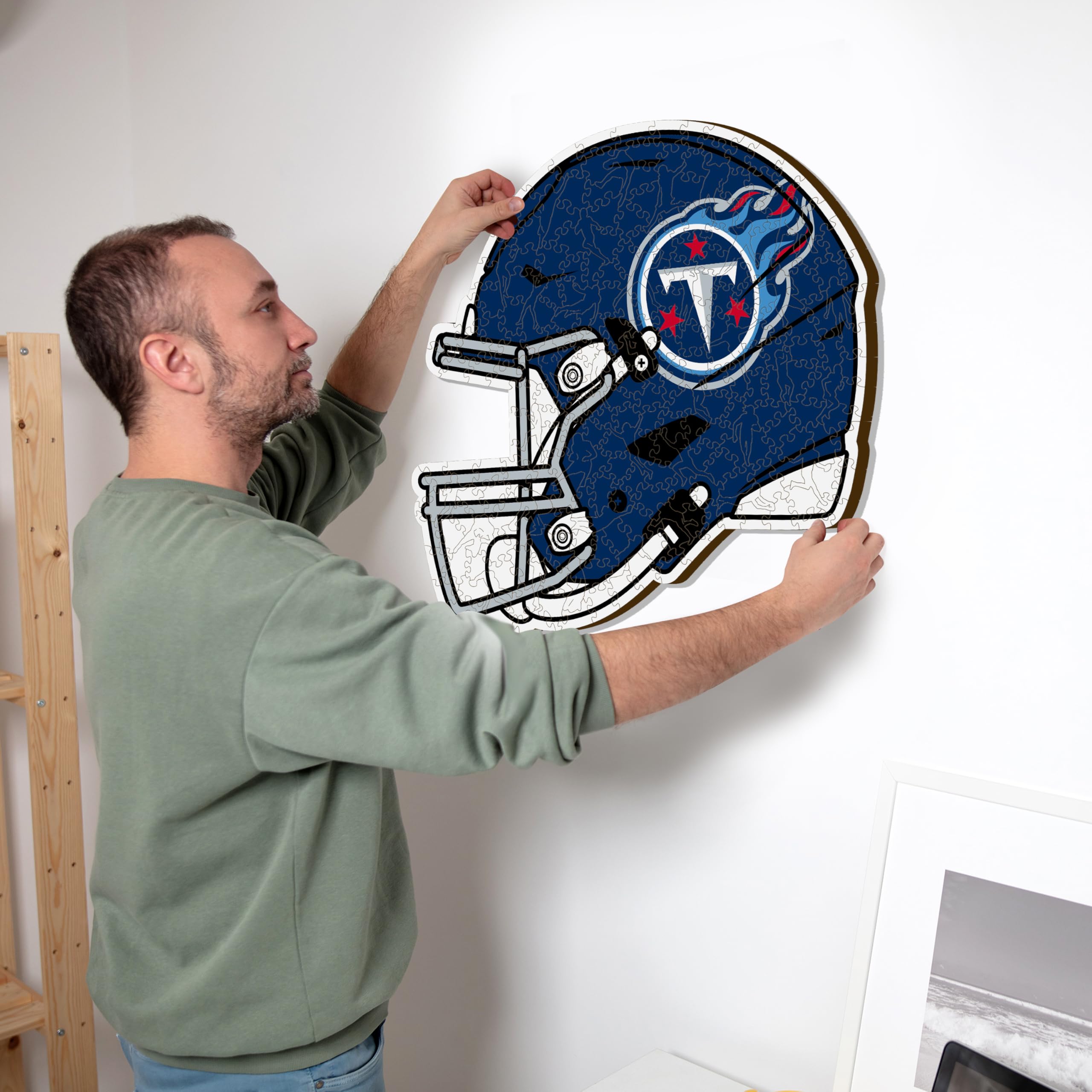 Iconic Puzzles, Tennessee Titans Helmet, Wooden Puzzle officially licensed NFL, 100% sustainable - Image 4