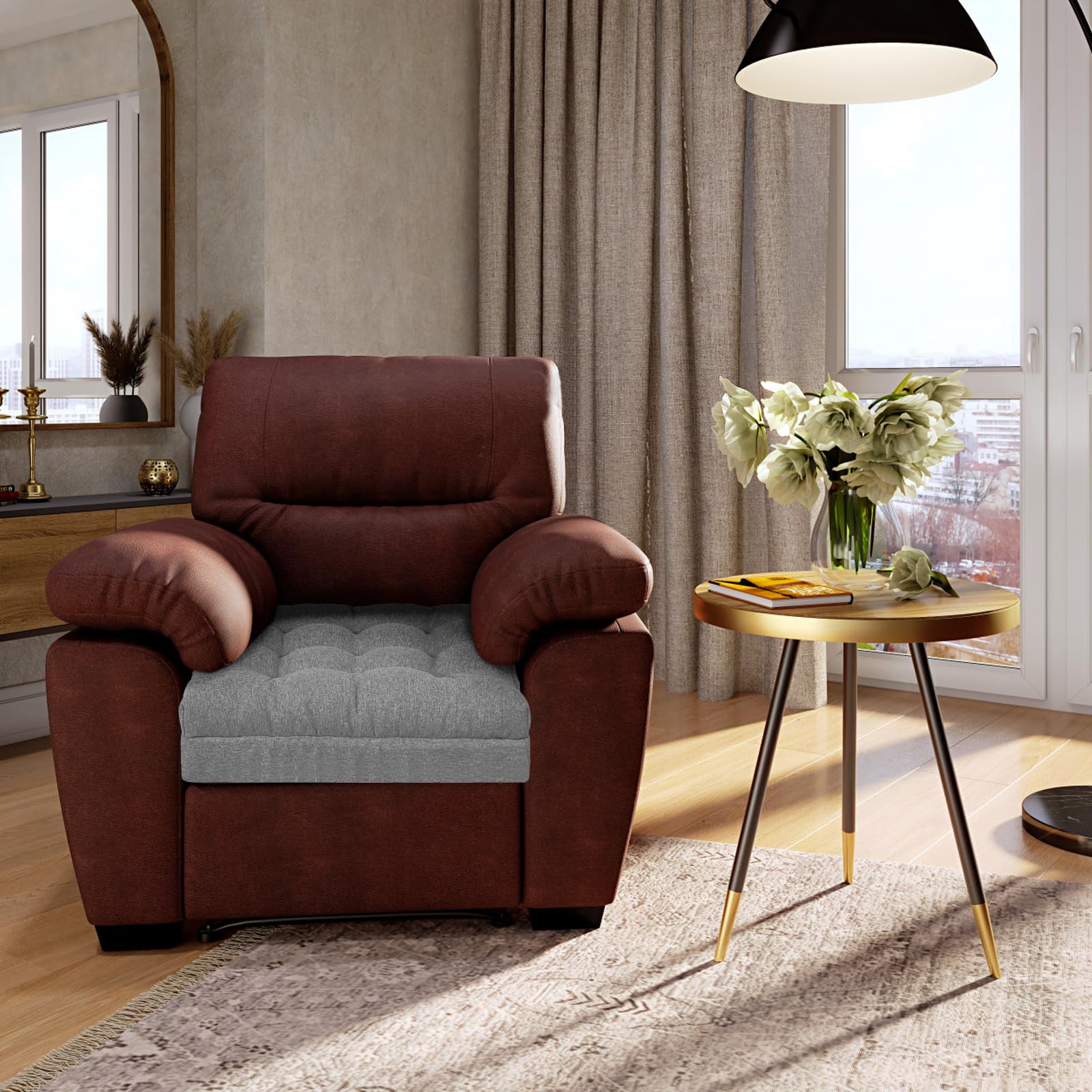 GOFORIT Sitzkissen mit Rückenkissen Set, Sitzerhöhung für Ältere, Zweilagiges Memory-Schaum Stuhlkissen, Ergonomisch Lendenwirbelkissen für Sessel, Sofa, Liegestuhl, Groß, rutschfest, Grau