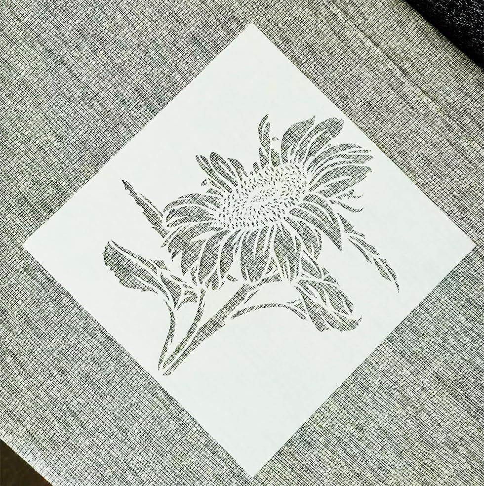 Miniatura 5 de OBUY Large Plant Stencil (8-15 Inches) - Reusable Sunflower Palm Tropical Leaf Stencils for Painting on Wood, Canvas, Paper, Fabric, Wall, Furniture