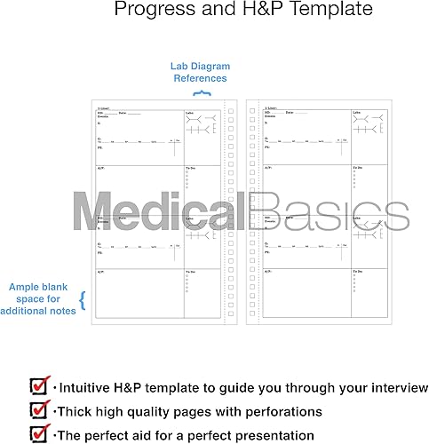 Miniatura 3 de Cuaderno de historias clínicas y progreso SOAP - Anotador de progreso + historia clínica y anotador físico, 75 plantillas con perforaciones, Única