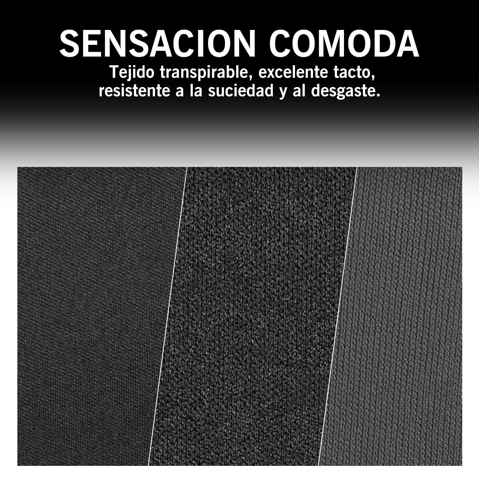 Fundas Asientos Coche universales de 5 plazas, Apta para Fundas Asientos Coche universales Delanteros y Traseros con reposacabezas, Resistente al Desgaste y antideformación (Gris)