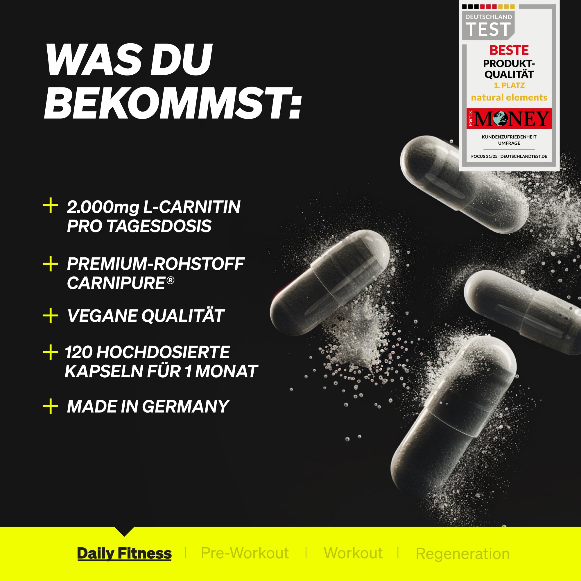 l carnitin kapseln test L-Carnitine: 90 capsules with L-Carnitine Tartrate Carnitine Pro Liquid (500ml) -